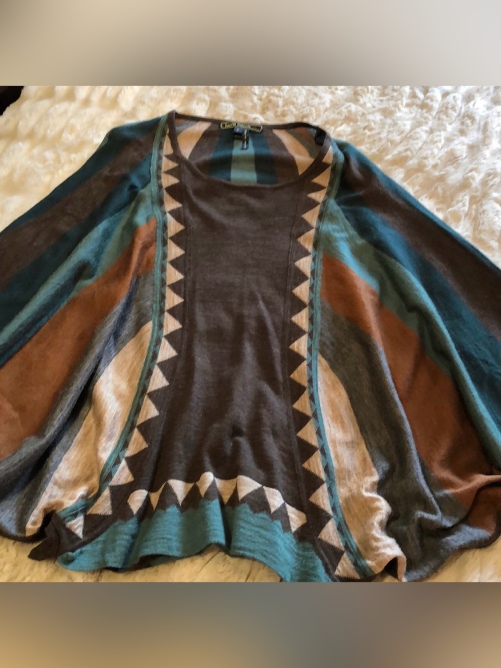 Love Stitch tribal dolman sleeve poncho